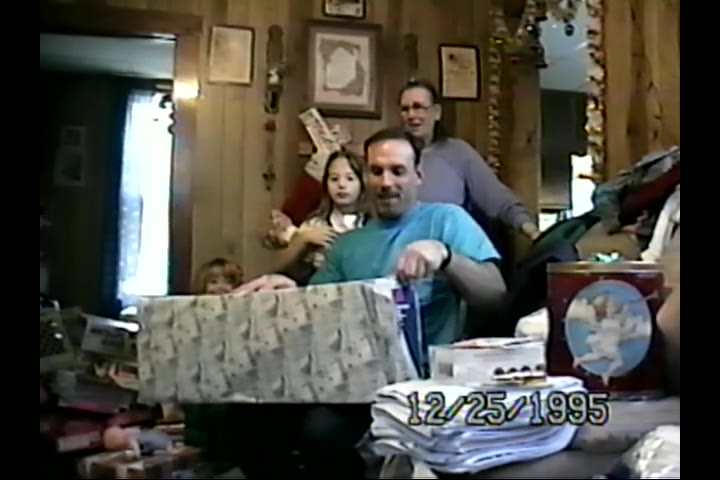 A family moment at Christmas, 1995