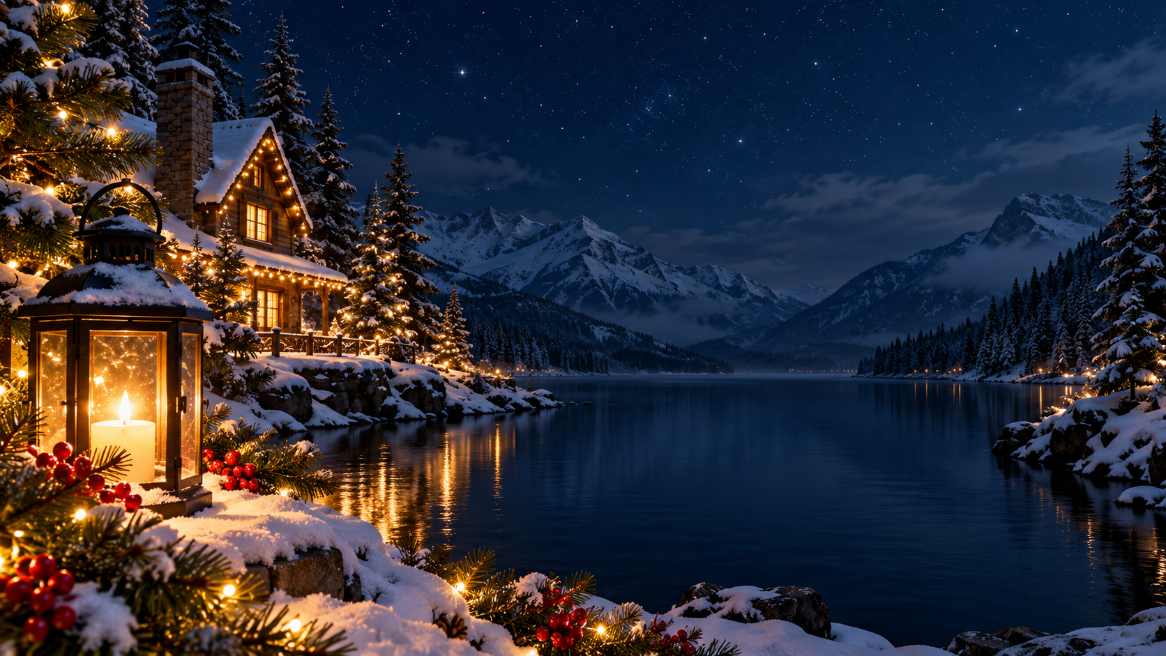 Snowy Christmas night